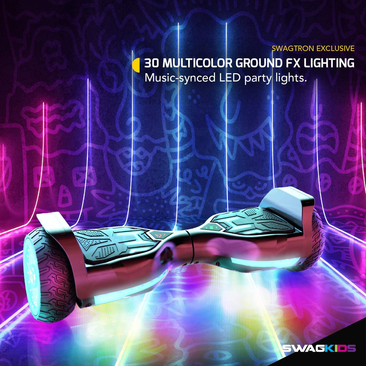 Swagtron T580 Warrior Self Balancing Bluetooth Hoverboard with