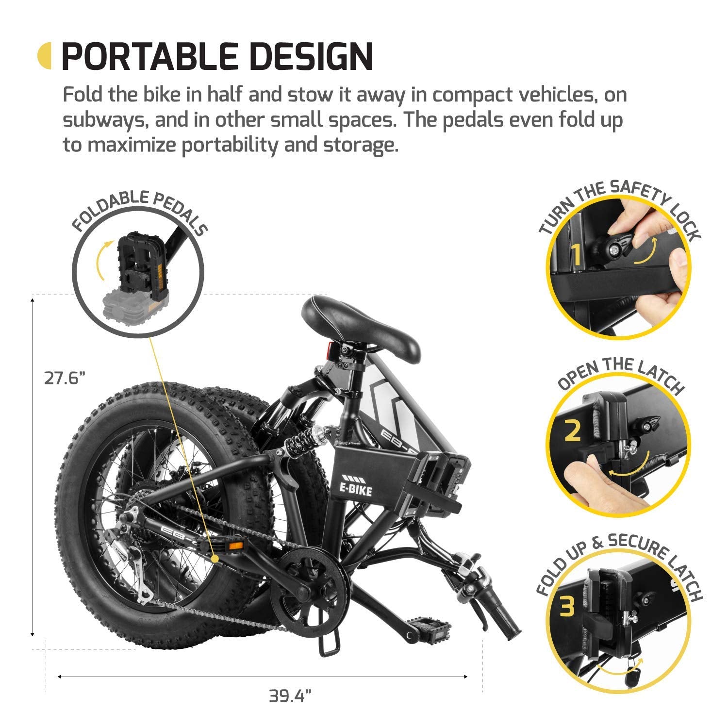 SWAGTRON EB8 Foldable Fat Tire AllTerrain EBIKE Swagtron India