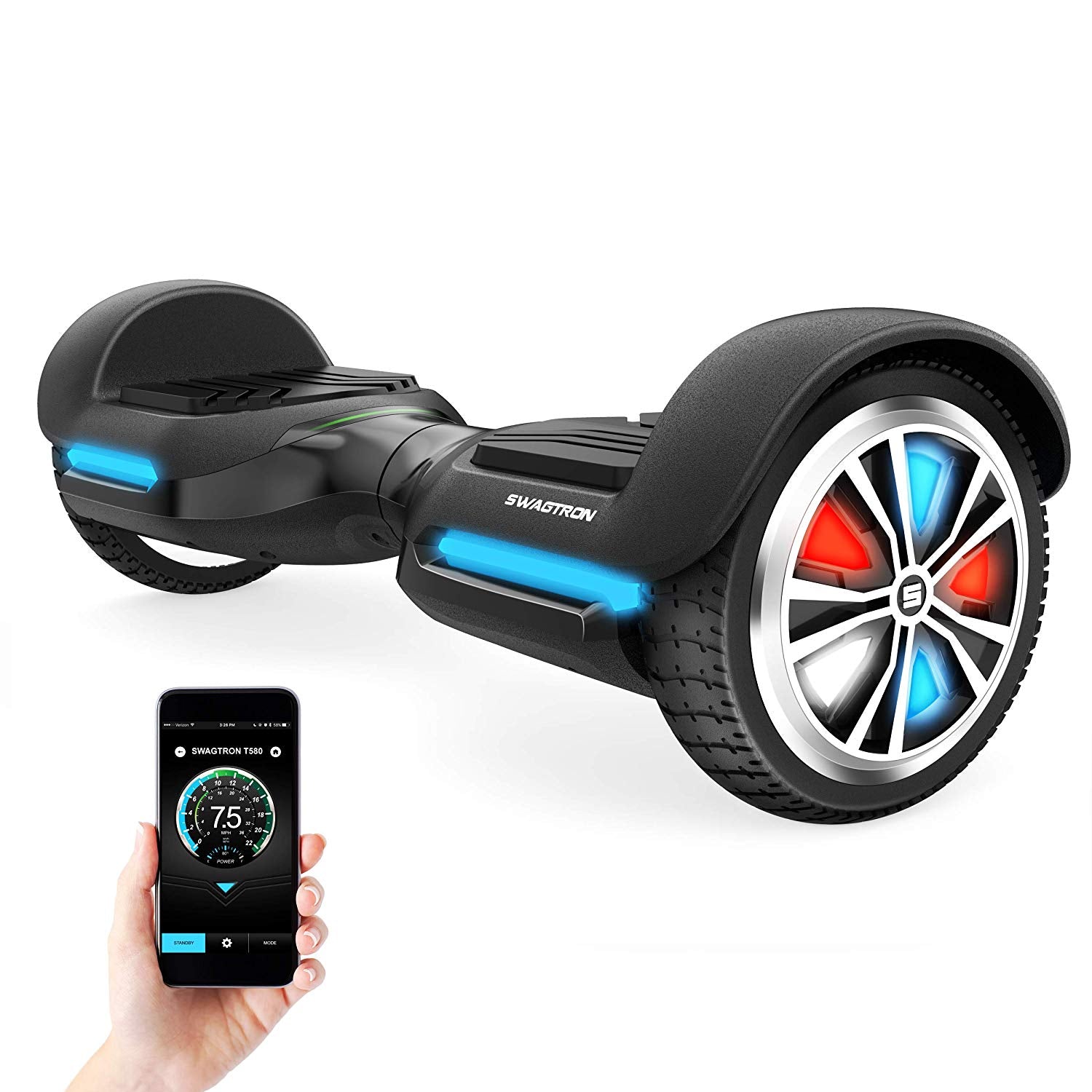 SWAGTRON VIBE T588 Bluetooth Hoverboard with LED Light-Up Wheels & Speaker